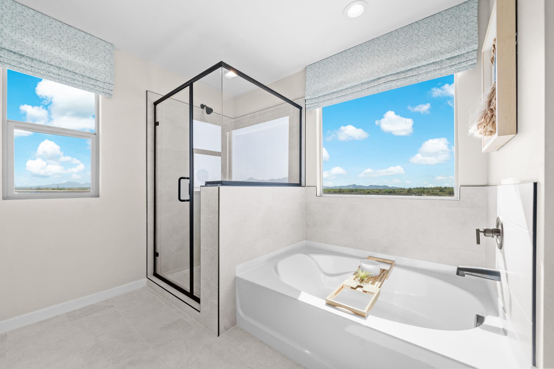 Primary Bathroom | Skyline Floorplan | Elara at Moonlight | New Homes in Maricopa, AZ by Landsea Homes