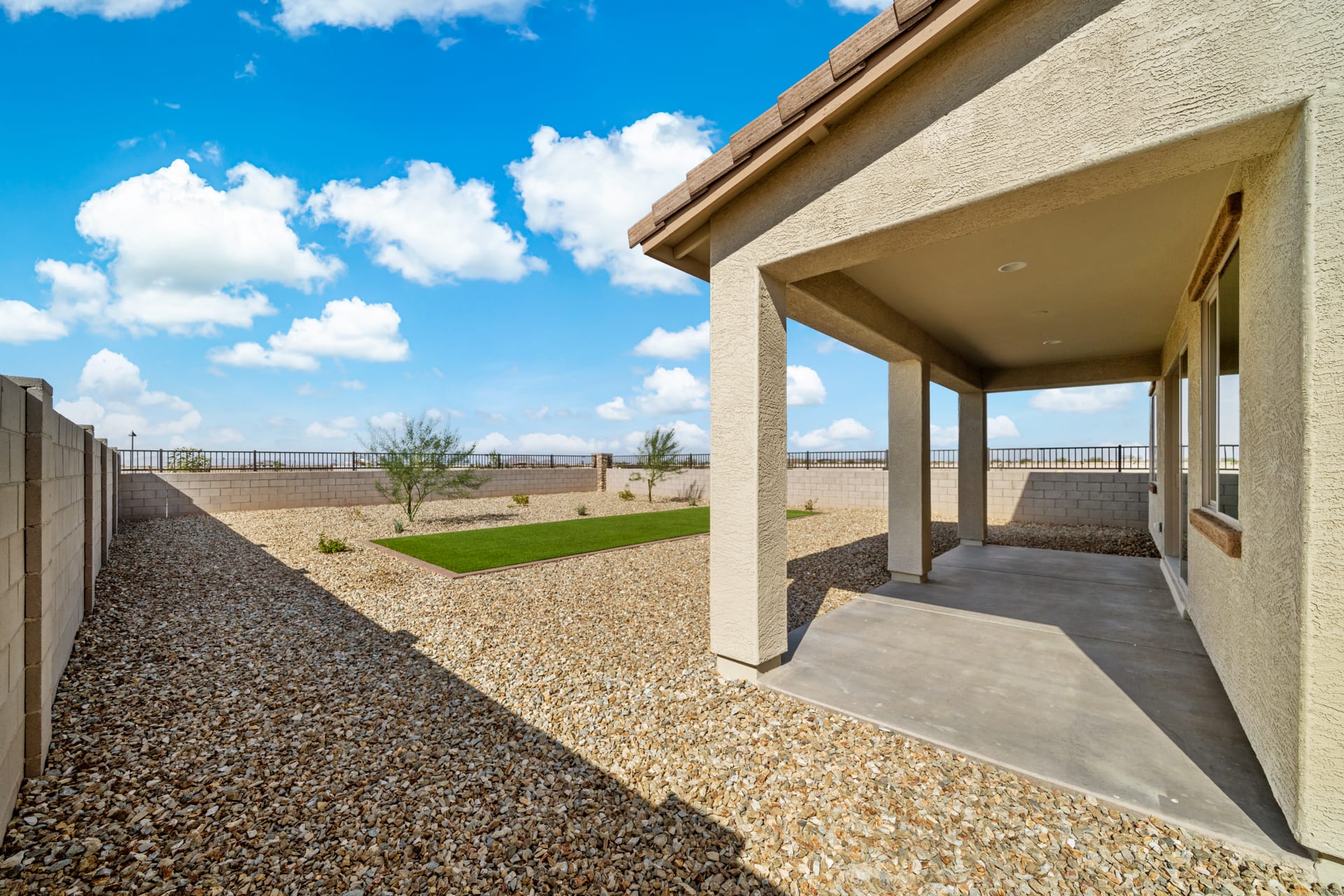 Large Backyard with Covered Patio | Skyline Floorplan | Elara at Moonlight | New Homes in Maricopa, AZ by Landsea Homes