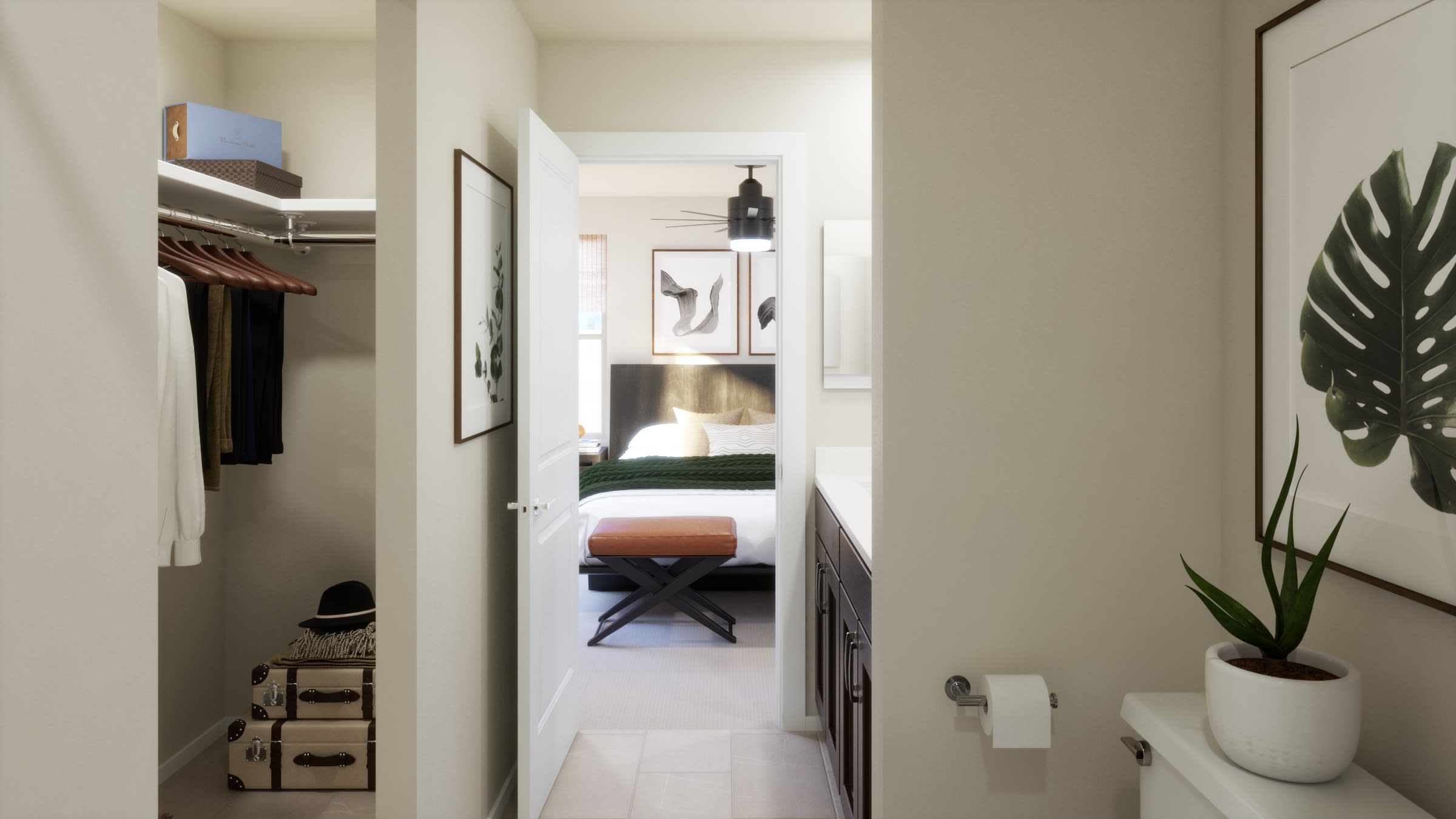 Primary Bathroom Virtual Rendering | Apex Floorplan | Wildera – Crest Series | New Homes in San Tan Valley, AZ by Landsea Homes