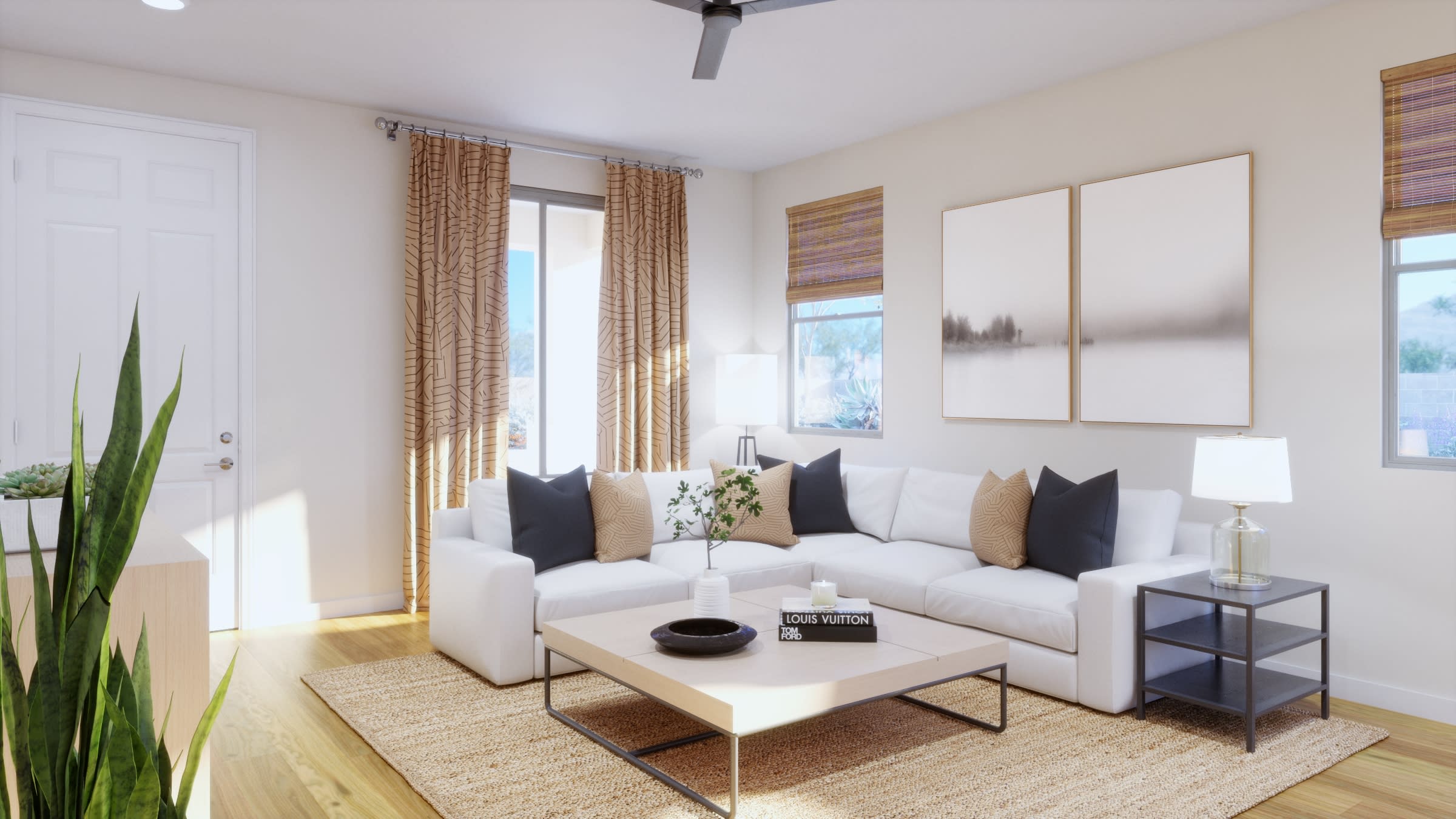 Great Room Virtual Rendering | Daybreak Floorplan | Elara at Moonlight | New Homes in Maricopa, AZ by Landsea Homes