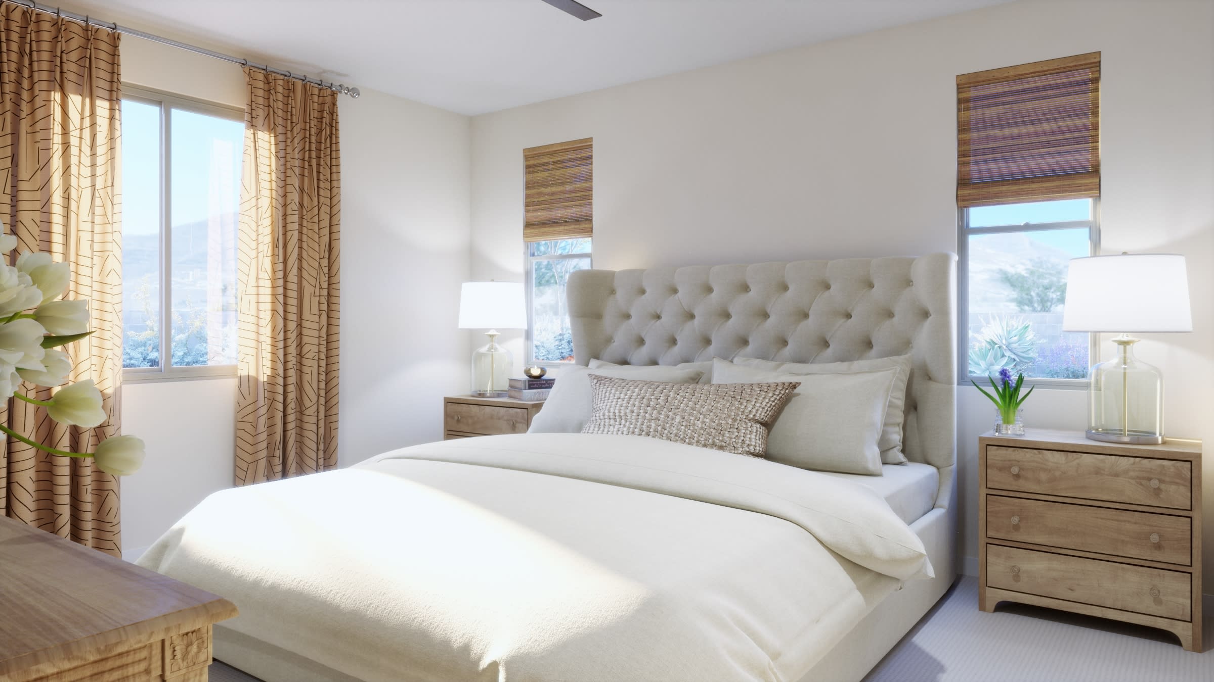 Primary Bedroom Room Virtual Rendering | Daybreak Floorplan | Elara at Moonlight | New Homes in Maricopa, AZ by Landsea Homes