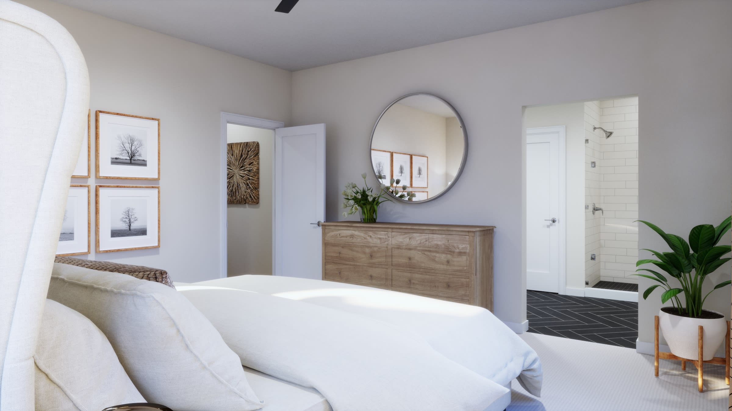 Primary Bedroom Room Virtual Rendering | Daybreak Floorplan | Elara at Moonlight | New Homes in Maricopa, AZ by Landsea Homes
