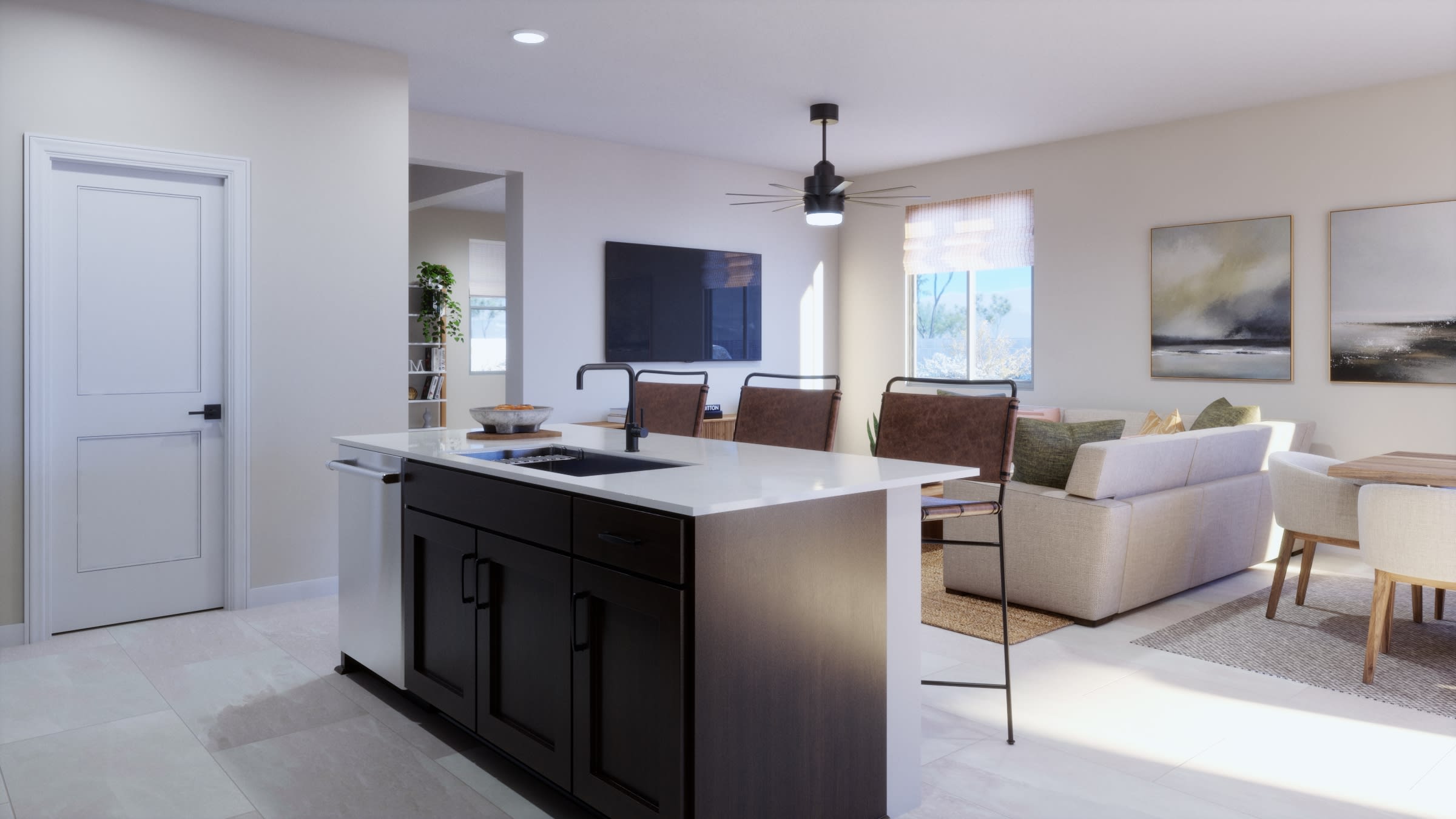 Kitchen Virtual Rendering | Firelight Floorplan | Elara at Moonlight | New Homes in Maricopa, AZ by Landsea Homes
