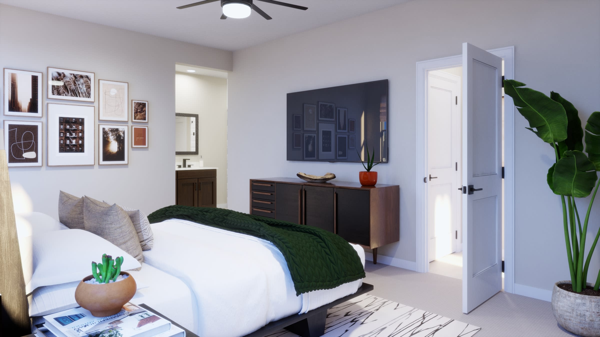 Primary Bedroom Virtual Rendering | Firelight Floorplan | Elara at Moonlight | New Homes in Maricopa, AZ by Landsea Homes