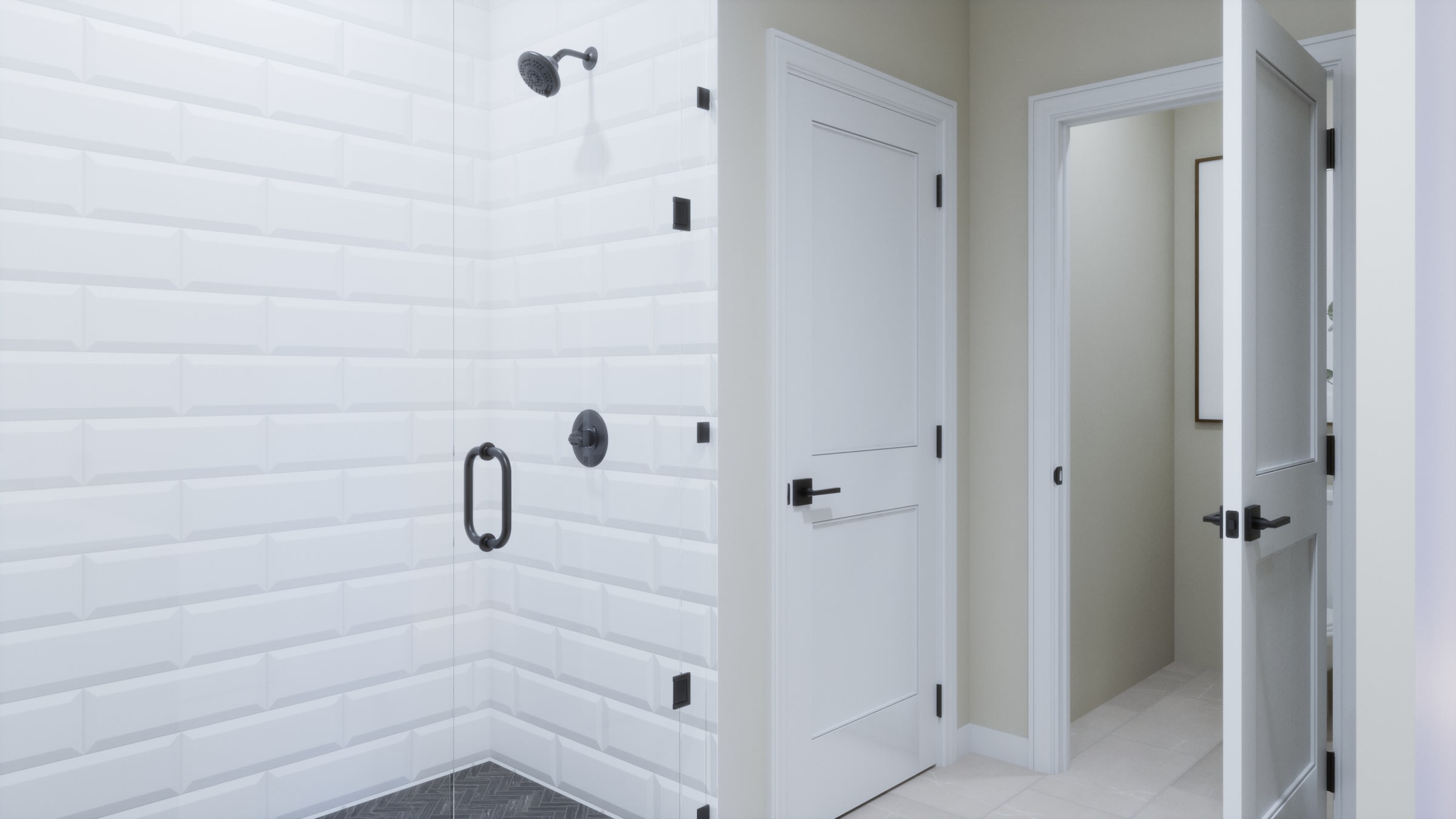 Primary Bathroom Virtual Rendering | Firelight Floorplan | Elara at Moonlight | New Homes in Maricopa, AZ by Landsea Homes