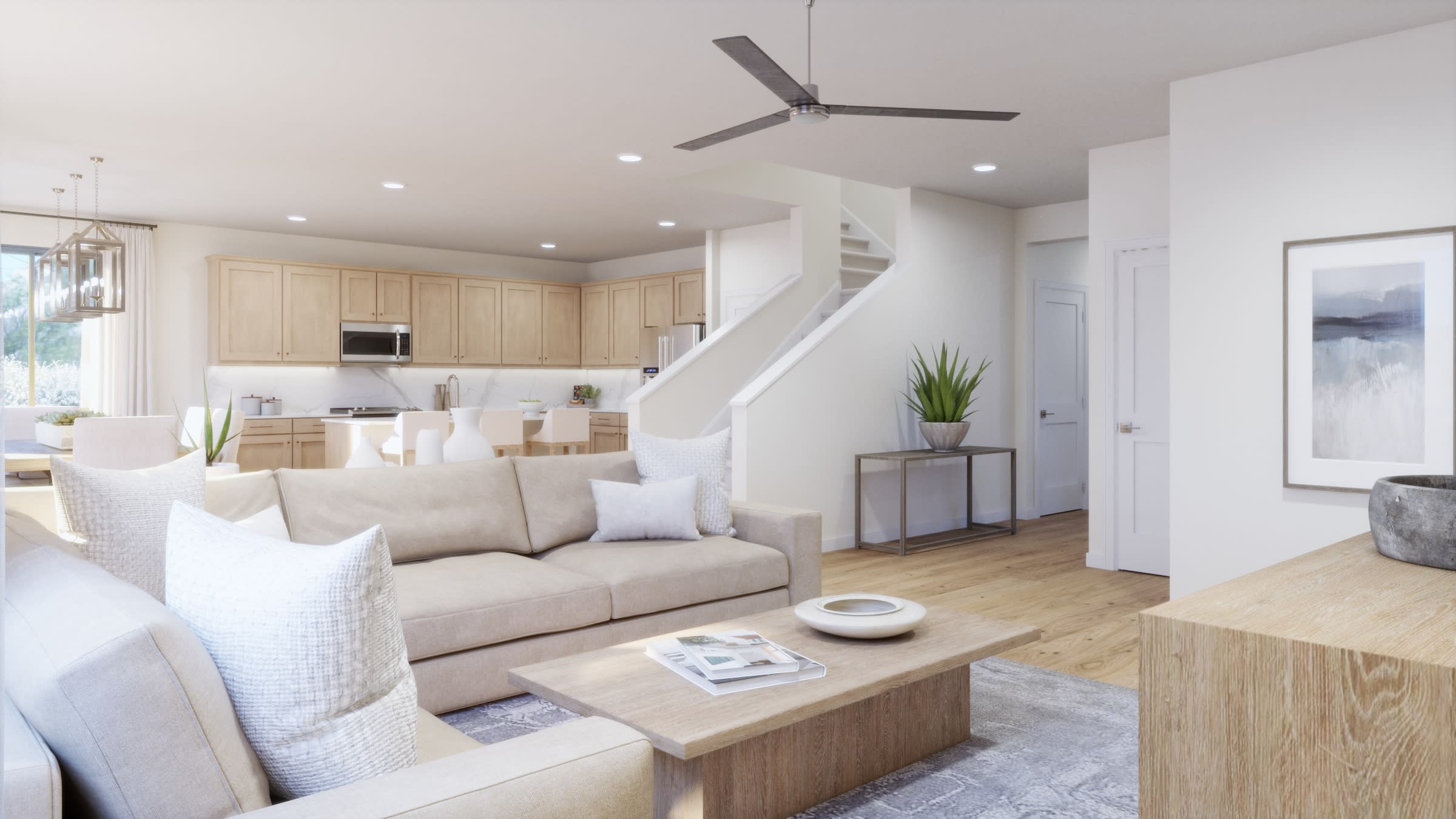 Great Room Virtual Rendering | Twilight Floorplan | Elara at Moonlight | New Homes in Maricopa, AZ by Landsea Homes