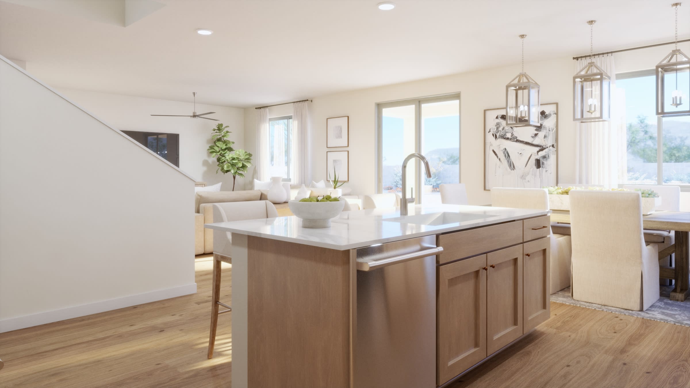 Kitchen Virtual Rendering | Twilight Floorplan | Elara at Moonlight | New Homes in Maricopa, AZ by Landsea Homes
