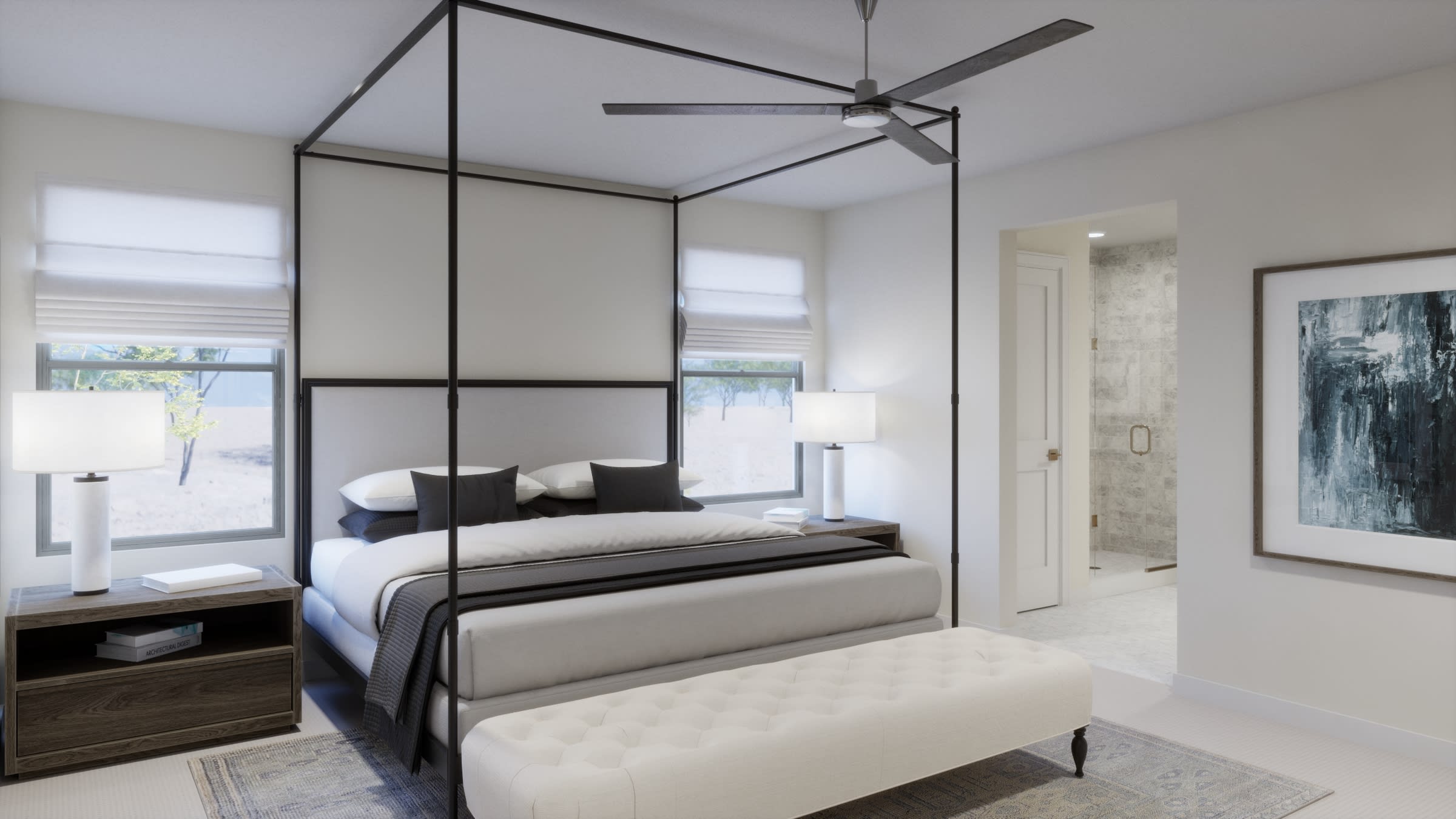 Primary Bedroom Virtual Rendering | Twilight Floorplan | Elara at Moonlight | New Homes in Maricopa, AZ by Landsea Homes