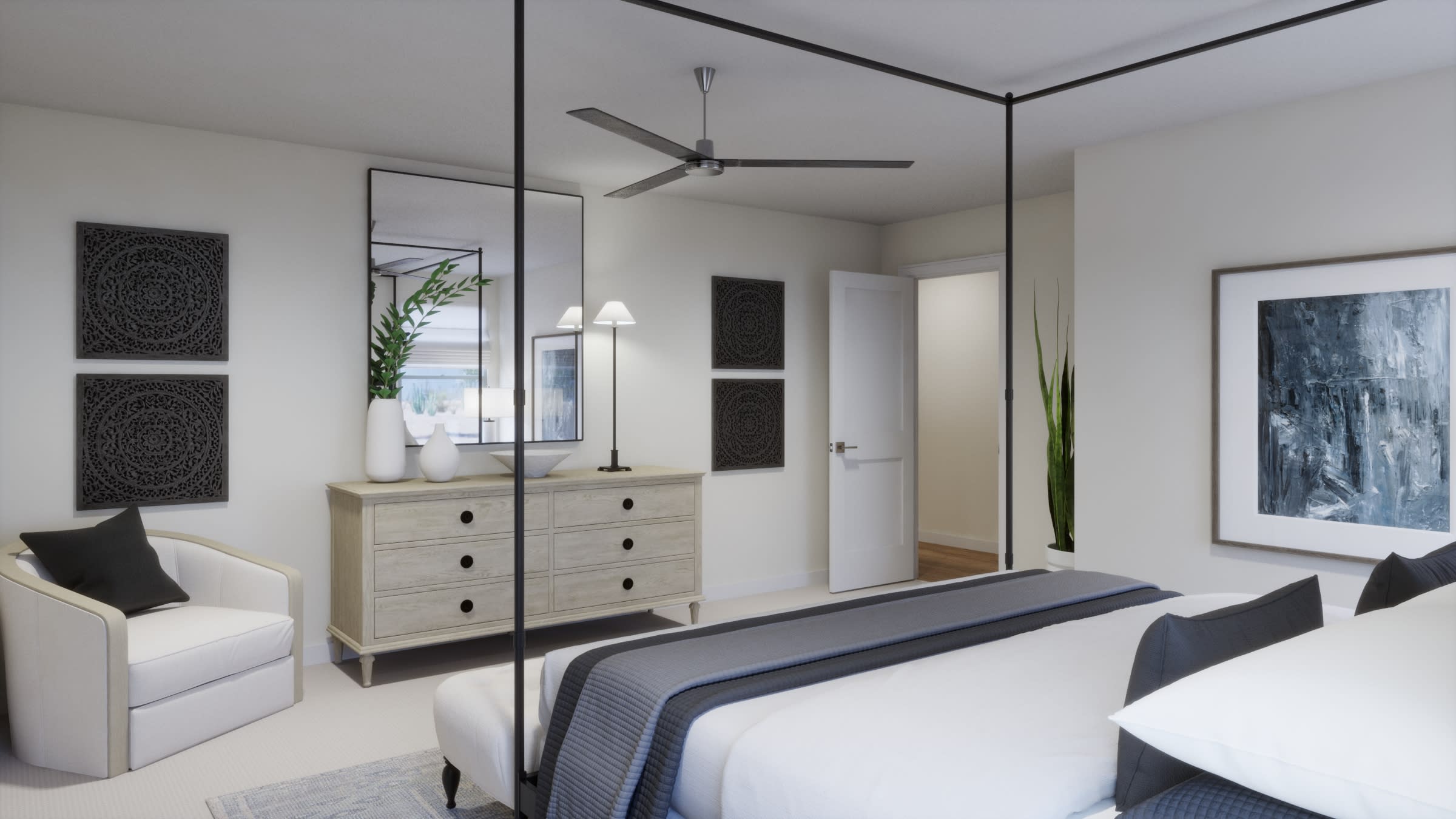 Primary Bedroom Virtual Rendering | Twilight Floorplan | Elara at Moonlight | New Homes in Maricopa, AZ by Landsea Homes