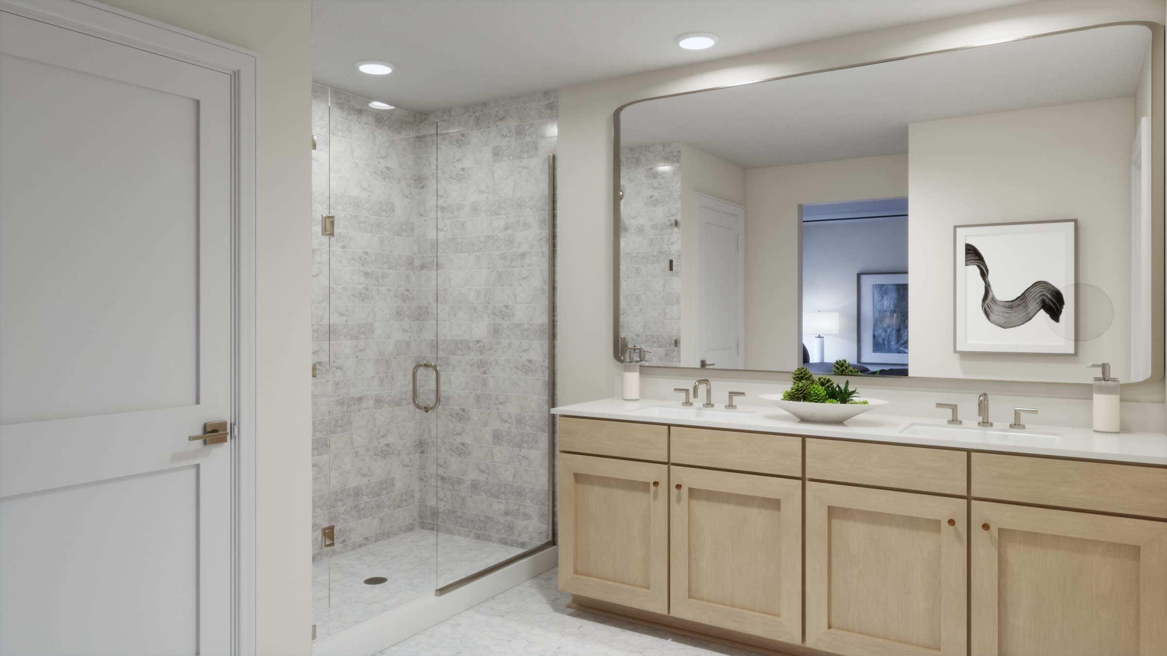 Primary Bathroom Virtual Rendering | Twilight Floorplan | Elara at Moonlight | New Homes in Maricopa, AZ by Landsea Homes