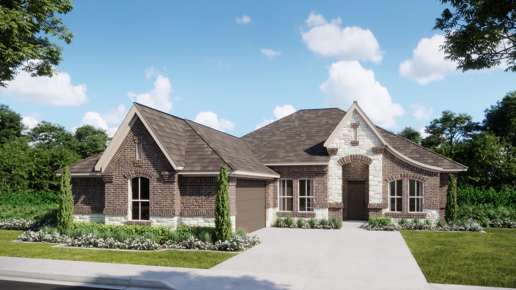 Elevation A with Stone | Concept 2267 at Myrtle Creek in Waxahachie, TX by Landsea Homes
