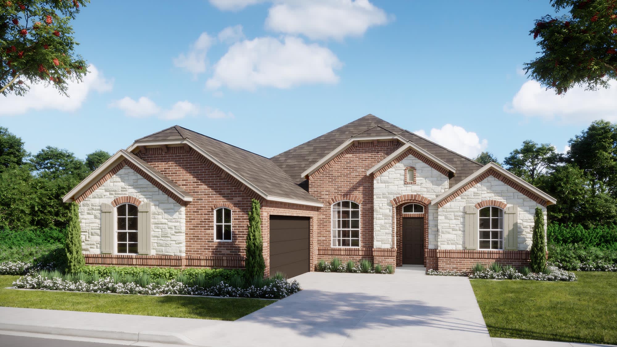 Elevation A with Stone | Concept 2370 at Myrtle Creek in Waxahachie, TX by Landsea Homes