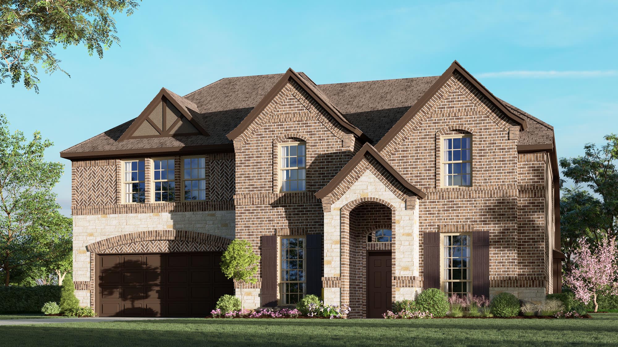 Elevation A with Stone | Concept 3135 at Myrtle Creek in Waxahachie, TX by Landsea Homes
