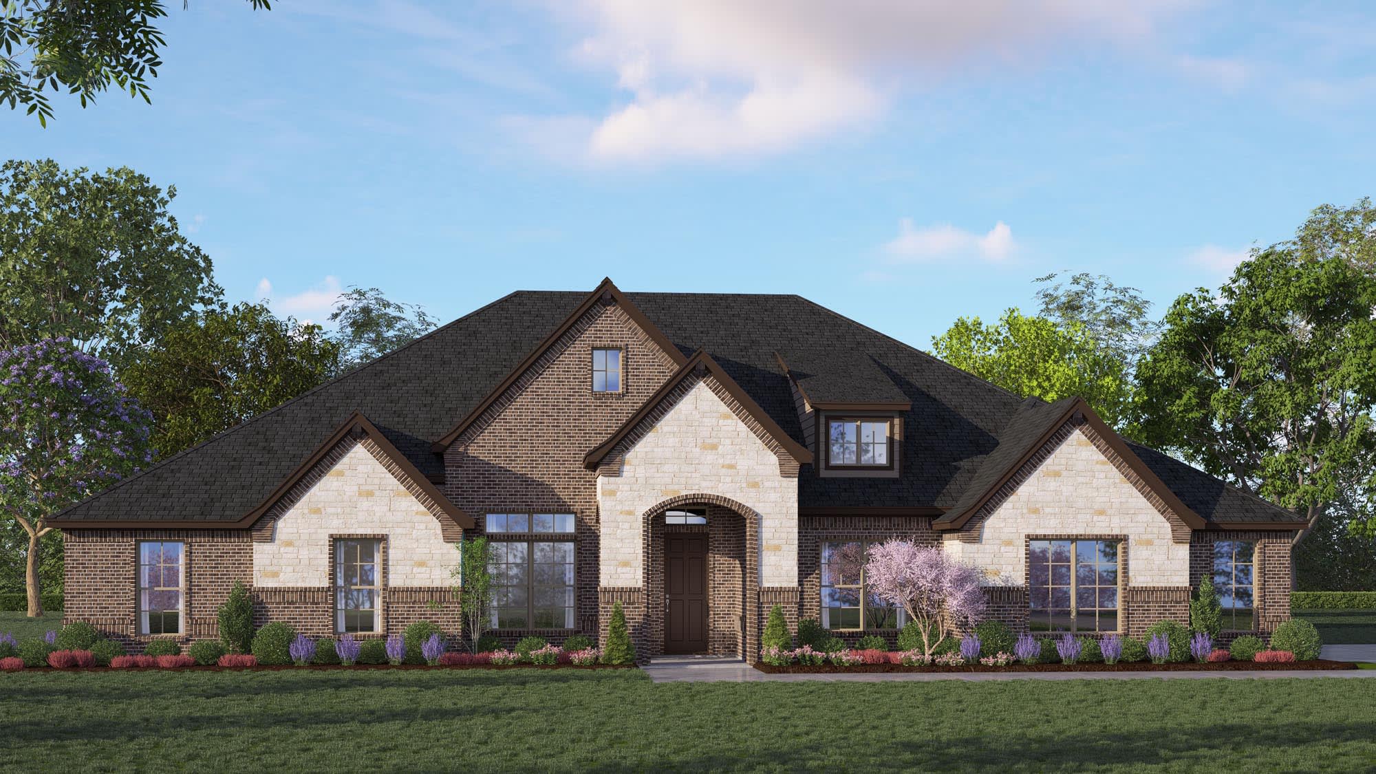 Elevation A with Stone | Concept 3634 at Paloma Ranch in New Fairview, TX by Landsea Homes