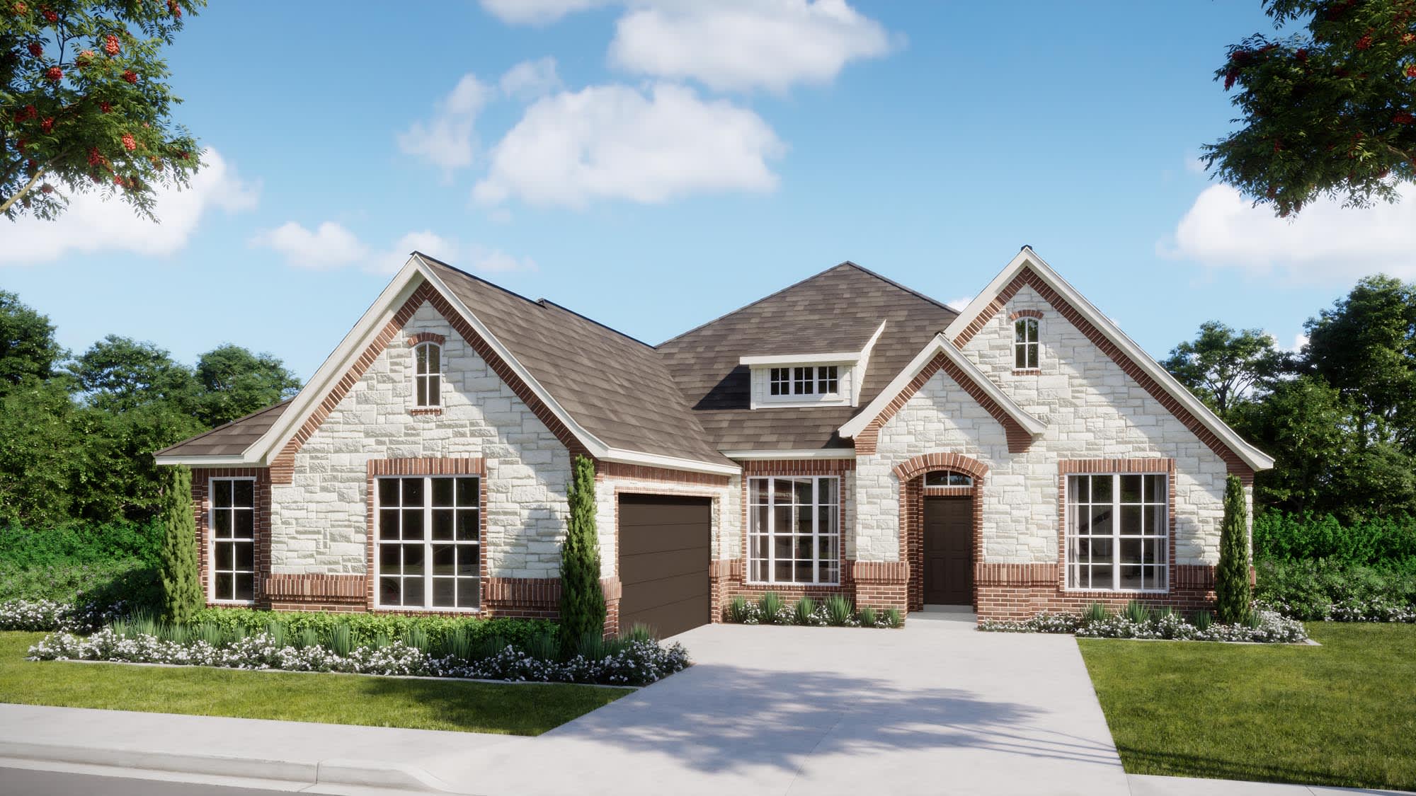 Elevation B with Stone | Concept 2370 at Myrtle Creek in Waxahachie, TX by Landsea Homes