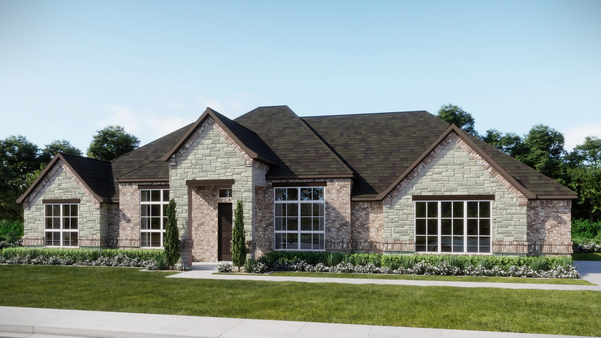 Elevation B with Stone | Concept 2978 at Paloma Ranch in New Fairview, TX by Landsea Homes