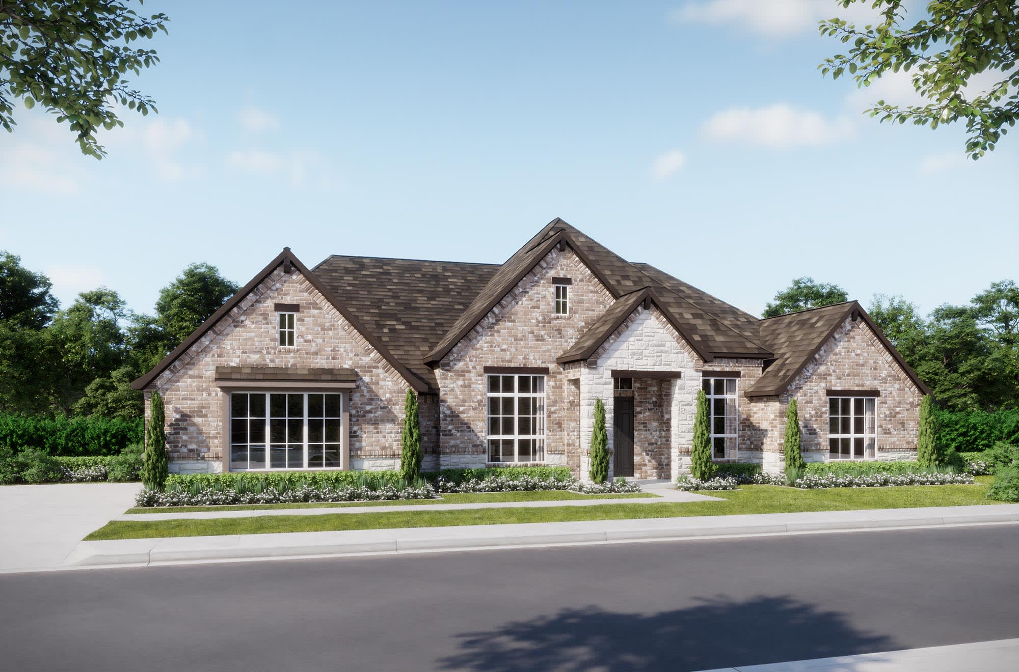 Elevation B with Stone | Concept 3382 at Paloma Ranch in New Fairview, TX by Landsea Homes