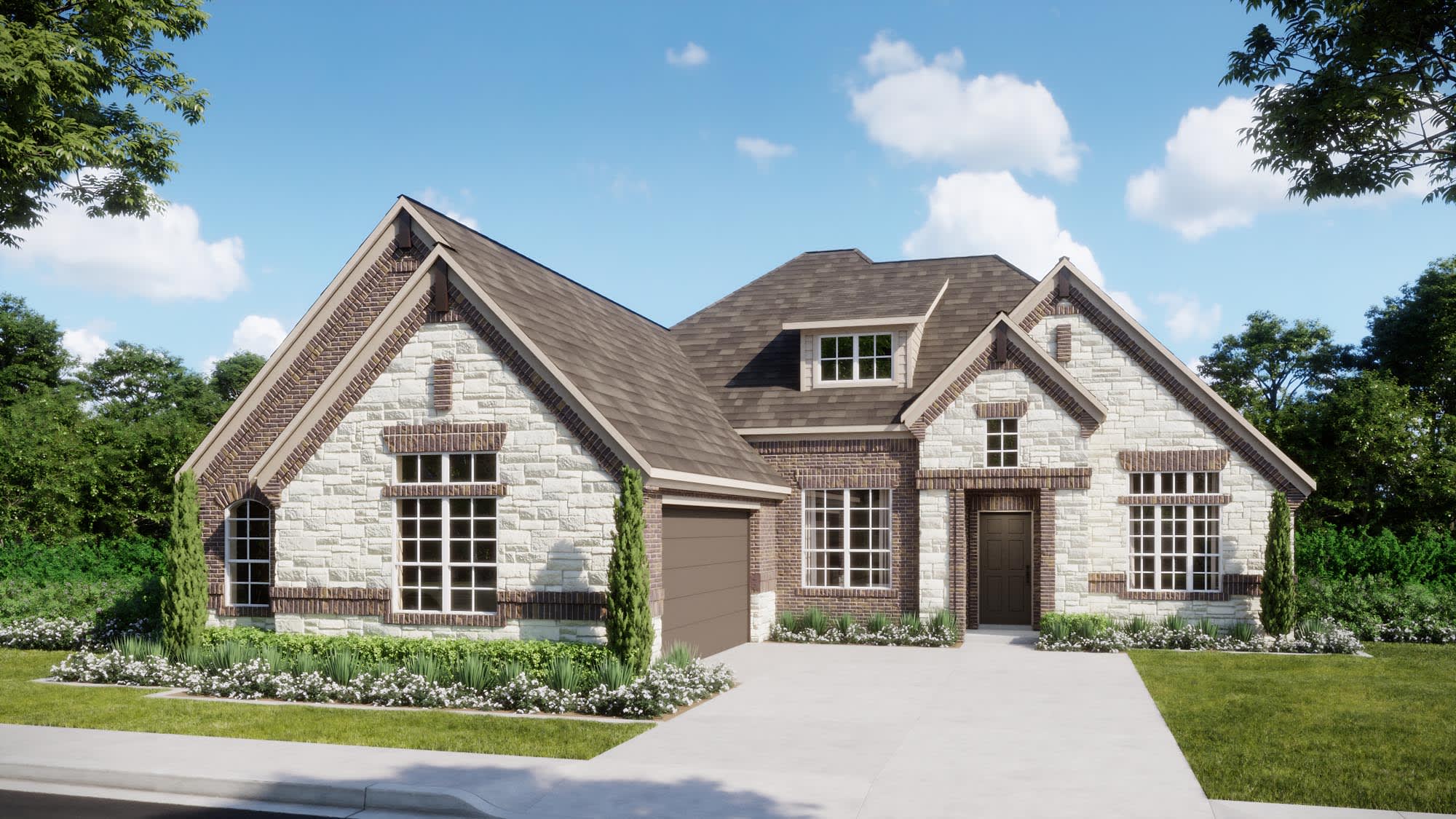 Elevation C with Stone | Concept 2267 at Myrtle Creek in Waxahachie, TX by Landsea Homes