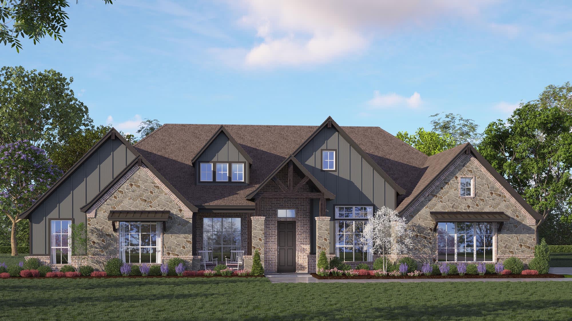 Elevation C with Stone | Concept 3634 at Paloma Ranch in New Fairview, TX by Landsea Homes