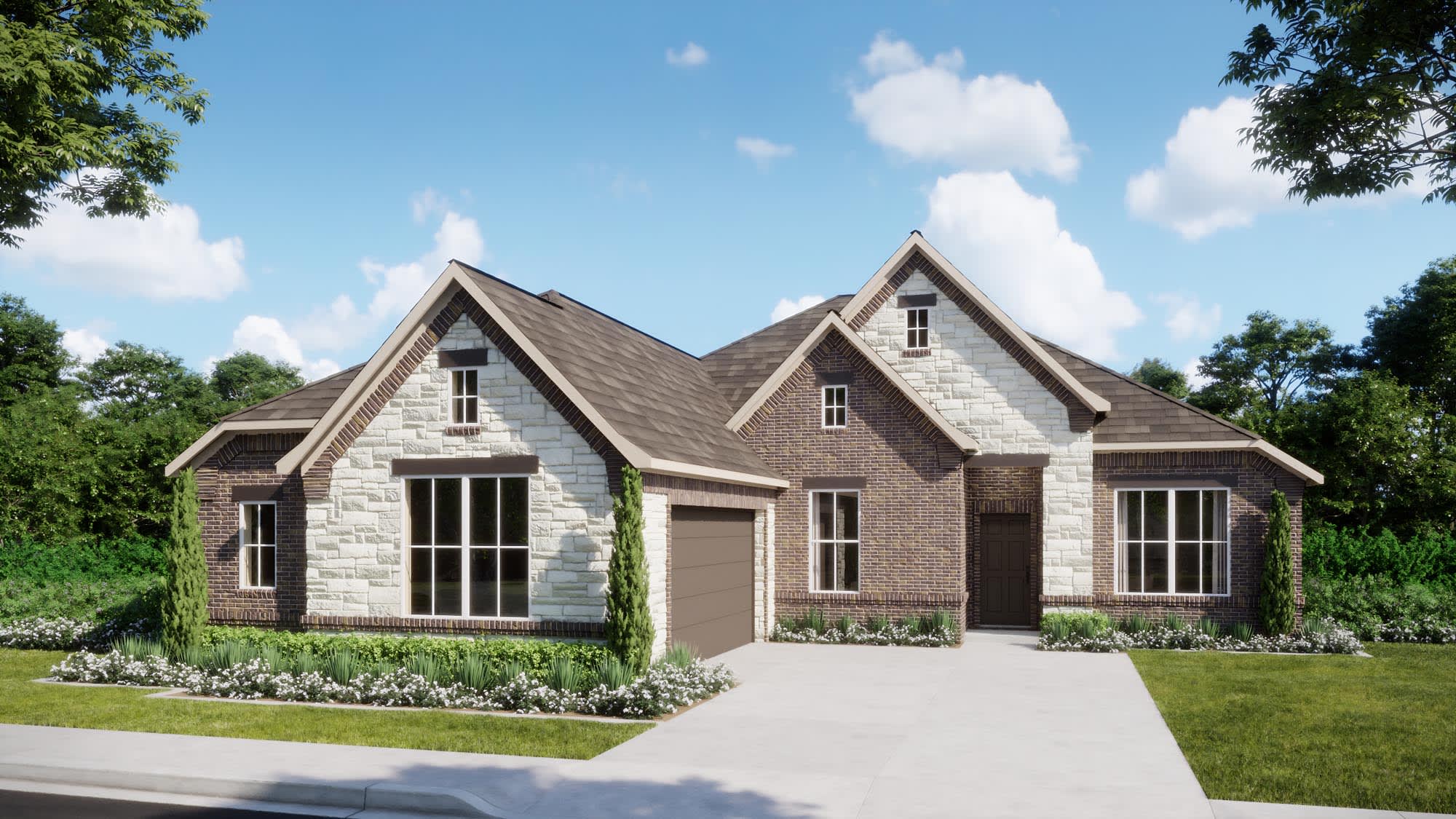 Elevation D with Stone | Concept 2267 at Myrtle Creek in Waxahachie, TX by Landsea Homes