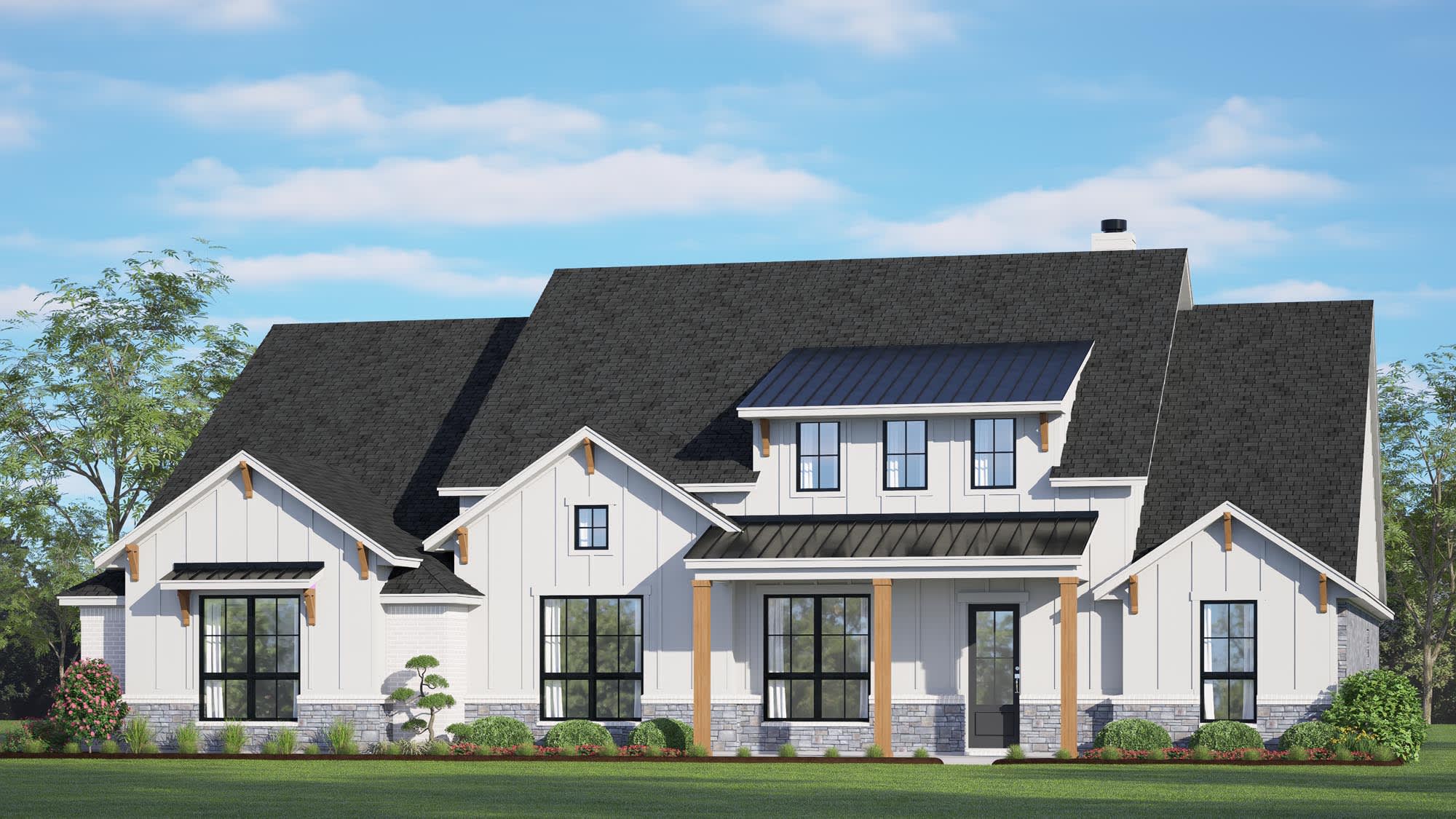 Elevation D with Stone | Concept 3141 at Paloma Ranch in New Fairview, TX by Landsea Homes