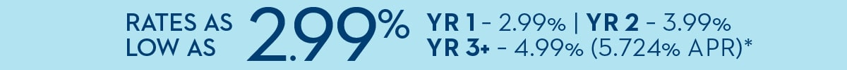 Rates as low as 2.99%*