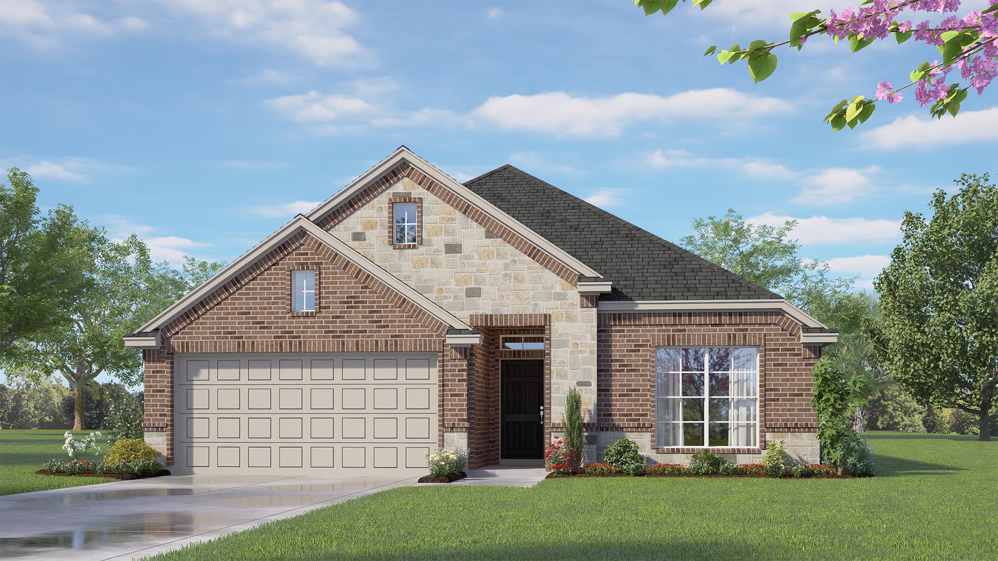 Elevation A with Stone | Concept 1790 at Waterford Park in Weatherford, TX by Landsea Homes