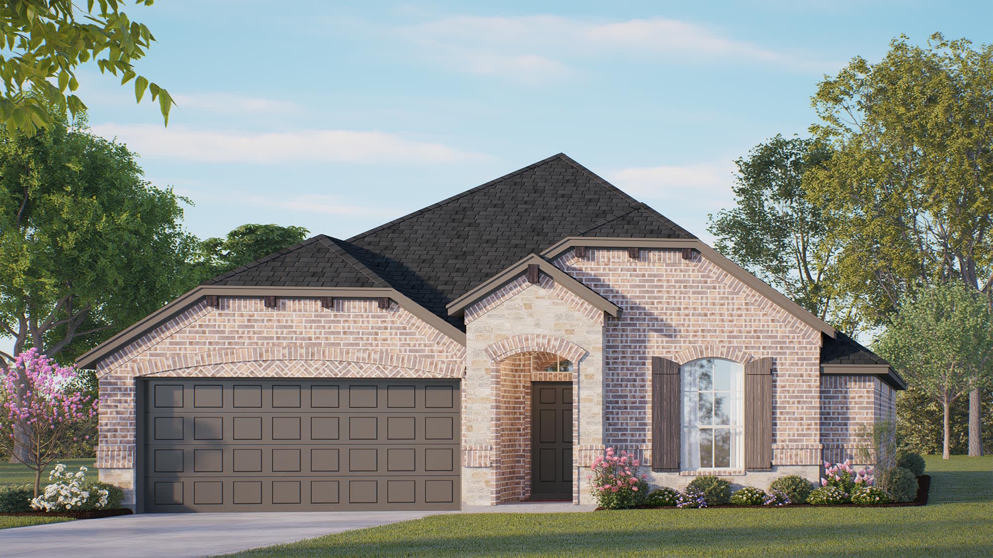 Elevation B with Stone | Concept 1937 at Waterford Park in Weatherford, TX by Landsea Homes