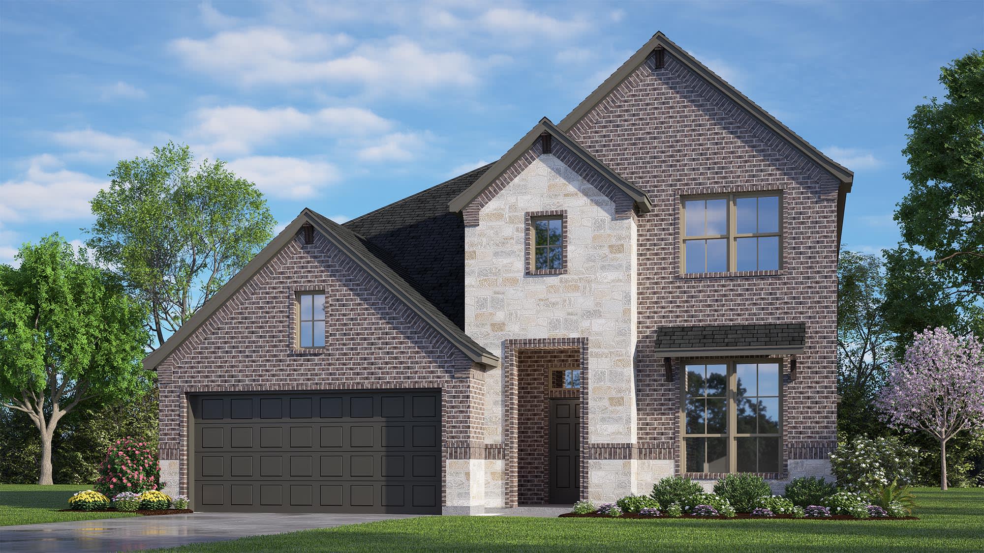 Elevation C with Stone | Concept 2492 at Waterford Park in Weatherford, TX by Landsea Homes