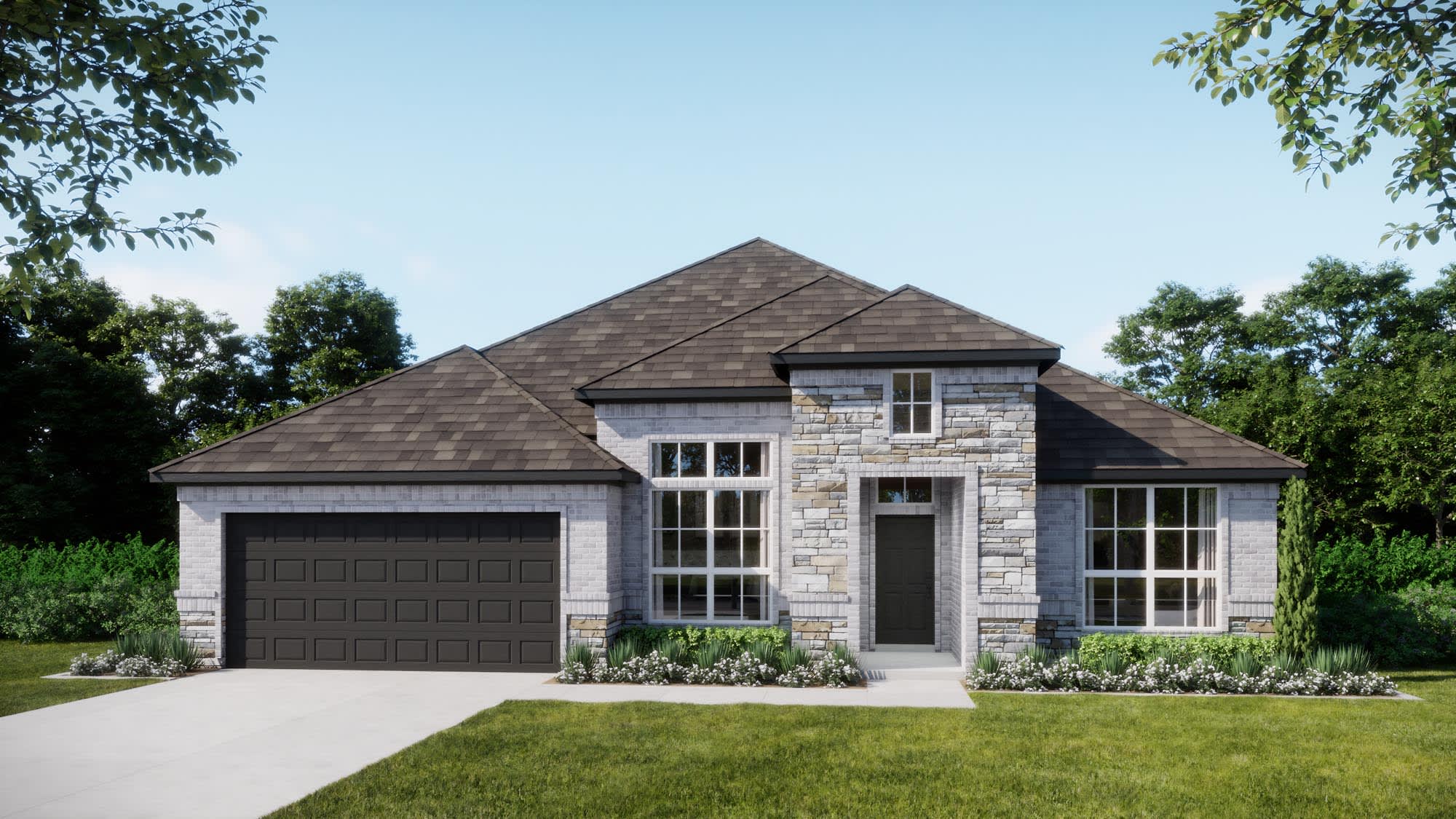 Elevation A with Stone | Concept 2464 at Waterford Park in Weatherford, TX by Landsea Homes
