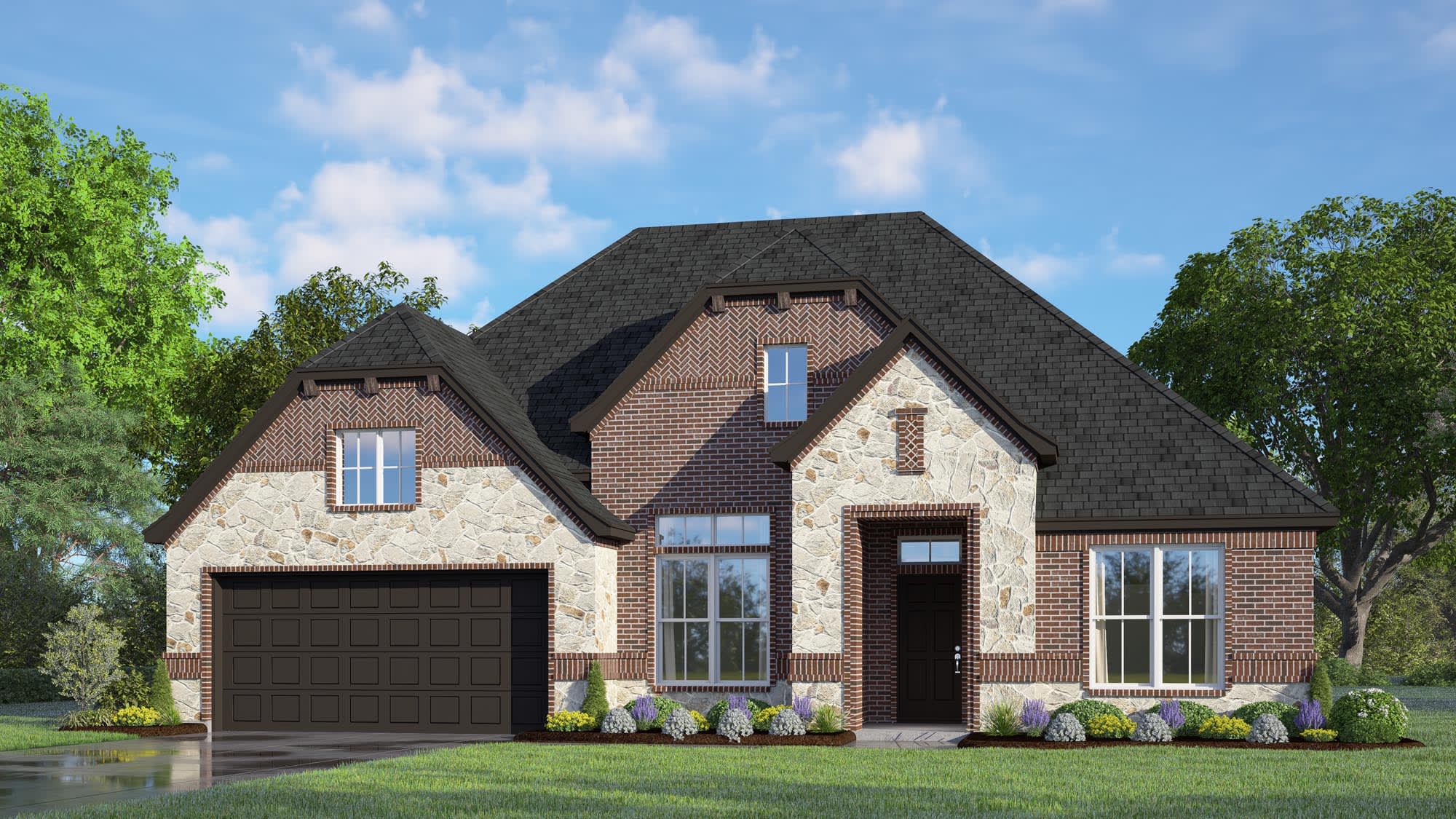 Elevation C with Stone | Concept 2464 at Waterford Park in Weatherford, TX by Landsea Homes
