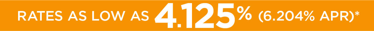 Rates as low as 4.125% (6.204% APR)*